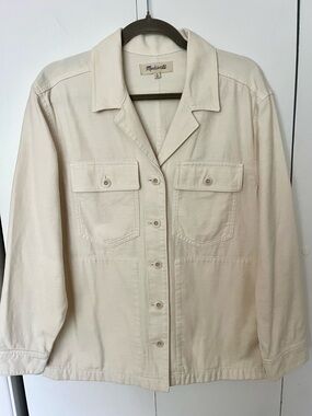 Madewell Drakefield Shirt-Jacket in Ecru Size S Like New